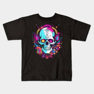 Psychedelic Abstract Skull Kids T-Shirt